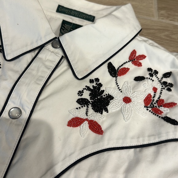 Beautiful Ralph Lauren Western Snap buttons shirt beaded size L cowboy shirt - Picture 4 of 13
